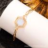 CDD Hexágono Hueco Explosiones Transfronterizas Amazon Pulsera de Cadena Ovalada Pclip pulsera simple para mujer ins