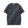 Camiseta de Manga Corta Estampada con Parches de Marca de Moda Estilo Americano para Hombre Xintang, Corte Holgado, Talla Grande, Tendencia de Verano Ins de Media Manga