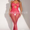Estilo Europeu e Americano Aliexpress Lingerie Erótica Uniforme com Tiras, Peças Sensuais Vazadas para Provocar, Meia-Calça Arrastão Peça Única 1228