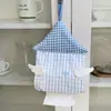 Linda Caja de Pañuelos Estilo Casita con Alas, Portapañuelos de Tela de Alta Estética para Montar en la Pared, Caja de Papel Higiénico sin Taladrar