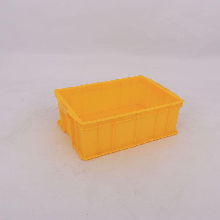 蓝色塑胶周转箱 455玩具收纳箱仓库摆放货架周转箱
