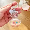 Novo Mini Fone de Ouvido Coelho Fofo Chaveiro de Acrílico Decoração Acessório Ornamento de Mesa Pequeno Presente