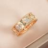 Anillo trébol de cuatro hojas v caleidoscopio de oro versión alta versión ancha versión estrecha anillo de moda para combinar nicho anillo de lujo ligero