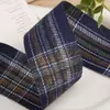 Fita de Xadrez Bicolor Estilo Britânico Laço Artesanal DIY Acessórios de Cabelo Presilha de Cabelo Decoração de Sapato e Chapéu Roupas Caixa de Presente Fita Decorativa