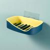 Moda nórdica color de contraste doble capa sin costuras caja de jabón multifuncional para baño portátil sin perforaciones caja de almacenamiento soporte para jabón
