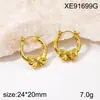 Moda Europeia e Americana Geométricos Exquisitos Brincos de Aço Titânio Banhados a Ouro 18K em Formato U Luxo Simples Acessível Versáteis Brincos Atacado