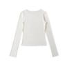 Ws9247-25 Primavera Novo Estilo Europeu e Americano Ligeiramente Transparente Sexy Cintura Elástica e Proporção Quadril Modelador Look Camiseta de Manga Comprida para Usar por Baixo