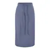 Falda de punto gris para mujer con cintura elástica, ajustada a la cadera, corte recto, holgada, casual, falda larga/falda midi versátil