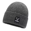 Gorro de Lana para Hombre de Invierno con Forro de Felpa, Gorro de Punto Cálido de Color Sólido, Gorro de Moda que Protege las Orejas, Gorro Tipo Beanie a Prueba de Frío para Ciclismo