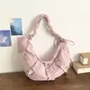 Bolsa de Dumpling Nova de Verão Transfronteiriça, Estilo Doce Plissado, Bolsa de Ombro Versátil Simples Coreana, Bolsa Transversal
