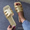 Pantuflas Planas de Talla Grande para Mujer, Nuevo Estilo de Moda Europeo y Americano 2025, Adecuadas para Vacaciones y Ropa de Playa