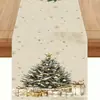 2026 Nova Passadeira de Mesa de Linho de Natal da Amazon Decoração de Festa ao Ar Livre Festival de Inverno Toalha de Mesa Jogo Americano Personalizado