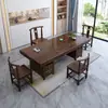 Nova Mesa de Chá de Madeira Maciça Estilo Chinês Placa Grande Conjunto Integrado de Mesa de Chá e Cadeira Combinação Mesa de Armazenamento de Chá para Escritório Doméstico