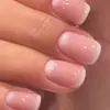 Nuevas uñas postizas simples de LeFan estilo francés con degradado blanco, uñas postizas minimalistas estilo francés con borde blanco