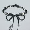 Cinto feminino de corda encerada estilo boêmio Cinto feminino de tecido estilo étnico com saia cinto decorativo com nó
