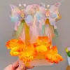 Pasador Grande de Mariposa con Flores de Seda Florales, Pin Lateral, Polilla Fluttering tipo Hada, Dulce Accesorio de Cabello de Princesa, Tocado Estilo Antiguo Hanfu
