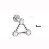 Aretes de Acero Inoxidable Transfronterizos de 1.2 mm de Espesor con Rosca Interna, Soldados, Bola Pequeña, Labret Triangular, Racimo de Cristales