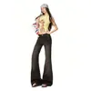 Jeans Feminino 2026 Verão Novo Tendência Jovem Retrô Cintura Alta Emagrecedor Bootcut Comprimento Total Slim Fit
