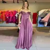 Verano 2024 Nuevo Europeo Americano y Americano Amazon Transfronterizo Vestido de Noche Satinado de Hombro Color Sólido para Mujer de Alta Gama