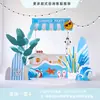 Cenário de Montagem de Evento com Tema de Verão Display de Loja em Shopping de Verão Decoração de Prancha de Surf Fundo de Decoração com Placa Kt