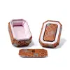 Caixa com Tampa Dupla e Padrão de Dragão para Armazenamento de Pulseiras e Joias, Caixa de Joias Estilo Chinês, Caixa de Exibição de Jade, Caixa de Brocado Song de Âmbar e Ágata