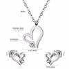 Conjunto de Colar e Brincos de Amor Europeu e Americano Transfronteiriço Moda Celebridade da Internet Doce Colar Corte Conjunto de Joias de Aço Inoxidável para Mulheres