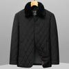 Abrigo de Algodón de Longitud Media para Hombre, Estilo Negocios, con Cuello de Piel, Chaqueta de Algodón Cálida e Informal para Hombres de Mediana Edad, Ropa de Otoño e Invierno para Papá