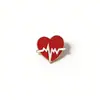 Broche Creativo en Forma de Corazón con ECG de Venta Caliente Transfronterizo, Pin de Ropa de Estetoscopio Médico, Accesorio Antiexposición