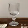 Copo de Vidro Vertical Listrado de Alta Aparência para Água Café Cold Brew Café Gelado Bebida Sobremesa Cocktail Champanhe Taça de Vinho Tinto