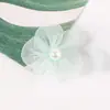 Flor de Perla de Malla de 3 cm Flor de Organza de Cinco Pétalos Accesorios para el Cabello Hechos a Mano para Bricolaje Accesorios de Decoración para Ropa Venta al por Mayor en Stock