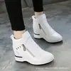 Zapatos para Mujer con Aumento Interno de Altura 2026 Nuevos Zapatos Casuales de Primavera y Verano Estilo Coreano Cuña Tenis Blancos Zapatos Individuales para Mujer 8cm Zapatos Deportivos de Moda