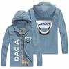Jaqueta Esportiva Casual de Primavera e Outono com Zíper Estampa Tendência Jovem Esportiva com Capuz Padrão Carro