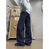 Jeans de Pierna Ancha Color Denim con un Ambiente Amplio y Relajado, Unisex, Estilo Primavera y Otoño, Pantalones Rectos Vintage