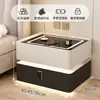 Mesa de cabeceira inteligente, moderna e simples, feita de madeira maciça com luzes, armário de cama inteligente Bluetooth de carregamento sem fio multifuncional de luxo