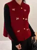 Nuevo Chaleco Rojo Elegante Estilo Chino para Mujer, Nuevo Modelo de Primavera 26, Chaqueta Chaleco Casual para el Año de Nacimiento