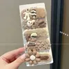 Pinza para el Cabello de Peluche Color Café para Niñas, Accesorios para Flecos Rebeldes en la Parte Delantera, No Daña el Cabello, Pinzas Pequeñas para Bebé