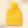 Gorro de Lana Cálido de Moda Transfronterizo, Gorro de Punto Grueso con Pompón a Prueba de Frío para Exteriores, Logo Personalizado, Gorro Esencial para Otoño e Invierno
