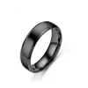 Anillo de acero de titanio mate biselado doble de 4 mm 6 mm 8 mm, temperamento todo partido, anillo simple liso popular europeo y americano, anillo de pareja