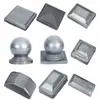 Tubo quadrado galvanizado tampa extremidade plugue poste de corrimão tampa de vedação cobertura superior de cerca tapume tampa esférica para tubo redondo cabeça de poste decorativa em aço zincado
