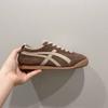 Tênis Feminino Retrô 2026 Primavera e Outono Novos Bico Redondo Planos com Cadarço Sapatos Casuais Calçados Femininos