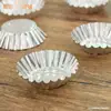 Moldes para Hornear Desechables de Papel de Aluminio Moldes para Tarta de Huevo Redondos Crisantemo Copa Moldes para Tarta de Huevo Redondos 50 Piezas Una Tira