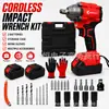 Fornecido diretamente pelo fabricante, chave de impacto de lítio sem escovas 21V, alto torque, conjunto de ferramentas para desmontagem e montagem de pneus de reparo automotivo, atacado
