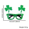 Gafas de Trébol Irlandés St. Decoraciones para Fiesta del Día de San Patricio Accesorios para Fotos Sombrero de Copa Dorado y Verde Marcos para Gafas