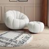 Silla de Calabaza Giratoria Perezosa de Crema Tatami Manual Silla de Ocio para Sala de Estar Sofá Individual para Acostarse Durmiendo Dormitorio Doble