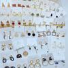 Agulha de prata diamante zircão coração geométrica brincos de pérolas personalidade feminina brincos simples brincos de moda atacado