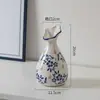 Porcelana Azul y Blanca de Jingdezhen Estilo Chino Retro para Entrada Cerámica de Gama Alta Florero Decoración para Arreglos Florales en Casa Exhibición