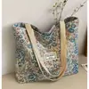 Bolso de hombro floral de gran capacidad nuevo, bolso de mano de lona estilo ins, bolso tote casual para mujer