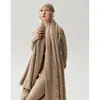100% cachemira pura, colección otoño 2026, bufanda nueva para mujer con flecos, color liso, tejida, larga y cálida