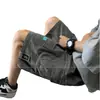 Calças de trabalho casuais com vários bolsos, calças de praia da marca da moda masculina, calças esportivas soltas de verão