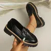 Comercio Electrónico Transfronterizo Tallas Grandes Otoño 2026 Nuevos Mocasines Estilo Británico Zapatos de Mujer Tacón Grueso Suela Gruesa Planos Retro Mujer